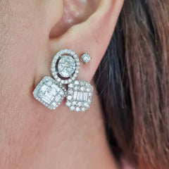 #TheSALE | Cluster Shape Stud Diamond Earrings 18kt