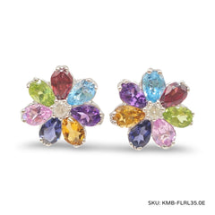 #TheSALE | Rainbow Gemstones Diamond Earrings 14kt