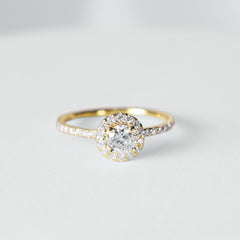 #LoveIVANA | 0.68cts H SI Round Paved Diamond Engagement Ring 14kt
