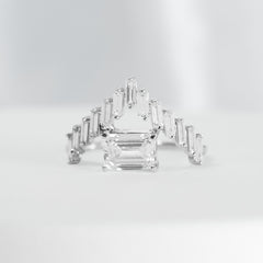 PREORDER | 2.11cts G VS2 Emerald Cut Center Diamond Engagement Ring 14kt IGI Certified