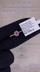 #LoveLVNA | Rose Oval Pink Sapphire Paved Gemstones Diamond Ring 18kt