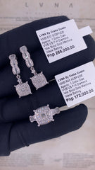 CLEARANCE BEST | Cushion Paved Dangling Diamond Jewelry Set 14kt