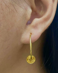 Golden 20MM Hoop Pendant Earrings 18kt