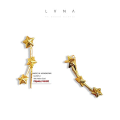 GLD | 18K Golden Triple Star Earrings