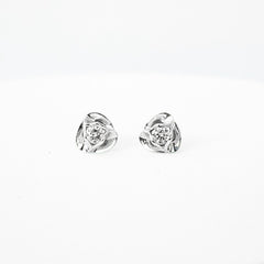 Floral Round Stud Diamond Earrings 18kt