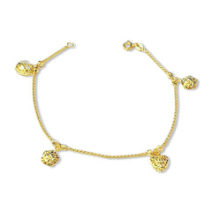 GLD | 18K Golden Floral Heart Station Bracelet