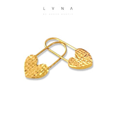 GLD | 18K Golden Heart Lock Earrings