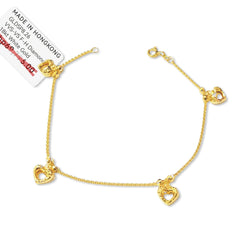 GLD | 18K Golden Heart Station Bracelet