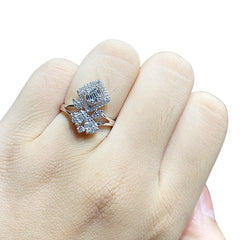 Pear Square Diamond Ring 14kt