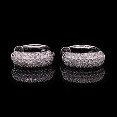 PREORDER | Round Paved Hoop Diamond Earrings 18kt