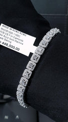 Princess Halo Eternity Diamond Bracelet 14kt