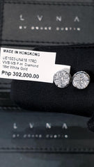 Round Invisible Setting Stud Diamond Earrings 18kt
