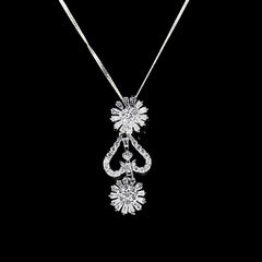 Baguette Deco Diamond Necklace 18kt