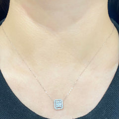 Square Baguette Diamond Necklace