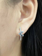Baguette Hoop Diamond Earrings 18kt