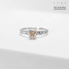 1.00ct Fancy Rare Pink Colored Cushion Paved Diamond Engagement Ring 18kt LVNA Signatures™️