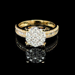CLEARANCE BEST | Golden Round Paved Band Diamond Ring 14kt