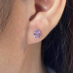 Pear Amethyst Stud Earrings 18kt