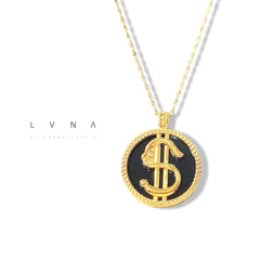 GLD | 18K Golden Dollar Sign Pendant Necklace