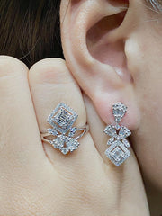 PREORDER | Pear Square Diamond Jewelry Set 14kt
