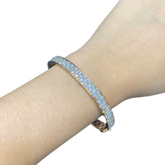 Rose Paved Bangle Diamond Bracelet 18kt