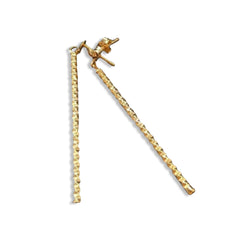 GLD | 18K Golden Stick Dia cut Dangling Earrings