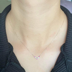 #LVNA2024 | Pink Ruby V Line Gemstones Diamond Necklace 18kt