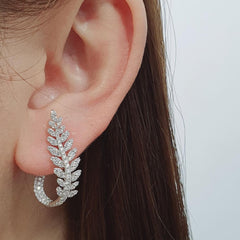 #TheSALE | Leaf Diamond Hoop Earrings 18kt