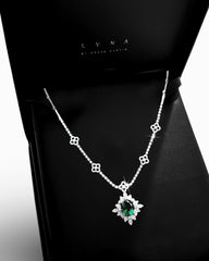 #LVNA2024 | LVNA Signatures Art Deco Green Emerald Gemstones Statement Diamond Necklace 14kt