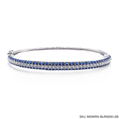 #TheSALE | Blue Sapphire Gemstones Diamond Bangle 14kt