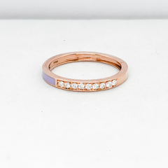 #LoveIVANA | #ThePromise | Rose Eternity Round Lavender Enamel Diamond Ring 18kt