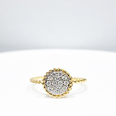 #LVNALOVE |金色密镶圆形钻石戒指 14 克拉