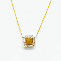#LVNA2024 | LVNA Signatures™️ Rare Fancy Orange Brown Solitaire Diamond Necklace 18kt