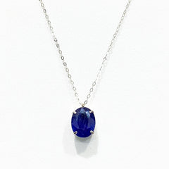 #LVNA2024 | 4ct Burmese Natural Sapphire Necklace 18kt White Gold Foxtail Chain