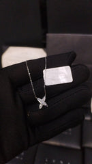 Baguette Flower Diamond Necklace 18kt