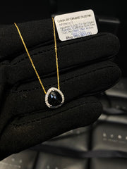 LVNA Signatures™️ Rare Pear Black Solitaire Diamond Necklace 14kt #BuyNow