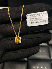 LVNA 시그니처 길쭉한 쿠션 헤일로 컬러 다이아몬드 목걸이 14kt