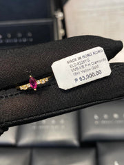#LoveLVNA | Golden Marquise Pink Ruby Gemstones Diamond Ring 18kt