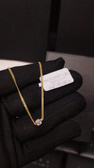 LVNA Signatures™️ Unisex Asscher Cut Diamond Center Bar Bezel Necklace 18kt