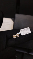 Golden Heart Baguette Stud Diamond Earrings 14kt