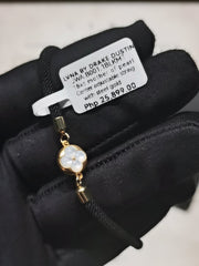 18kt Mother of Pearl Center Adjustable Black String Bracelet (FREE ₱10,000 worth of LVNA GC) #LoveLVNA