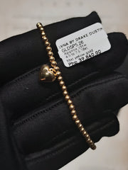 *GLD |金色心形串珠手链 6.5”-7.5” 18kt