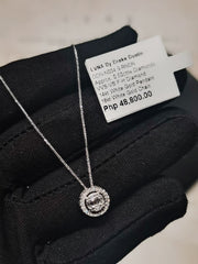 #LVNA2024 | Round Baguette Halo Paved Locket Diamond Necklace 18” 14kt White Gold Foxtail Chain