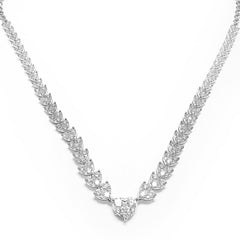 Heart Half Eternity Tennis Choker Diamond Necklace 14kt