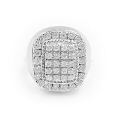 Unisex Men’s Paved Signet Diamond Ring 18kt