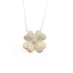 Golden Floral Diamond Necklace 14kt