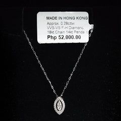 LVNA 선물 | 리프 마퀴즈 다이아몬드 목걸이 16-18" 18kt 체인