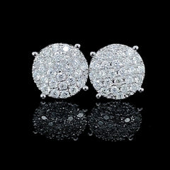 PREORDER | Large Paved Round Diamond Earrings 14kt