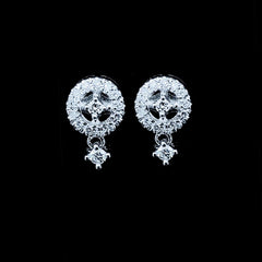 PREORDER | Classic Round Dangle Stud Diamond Earrings 14kt