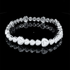 PREORDER | Round Heart Eternity Tennis Diamond Bracelet 14kt